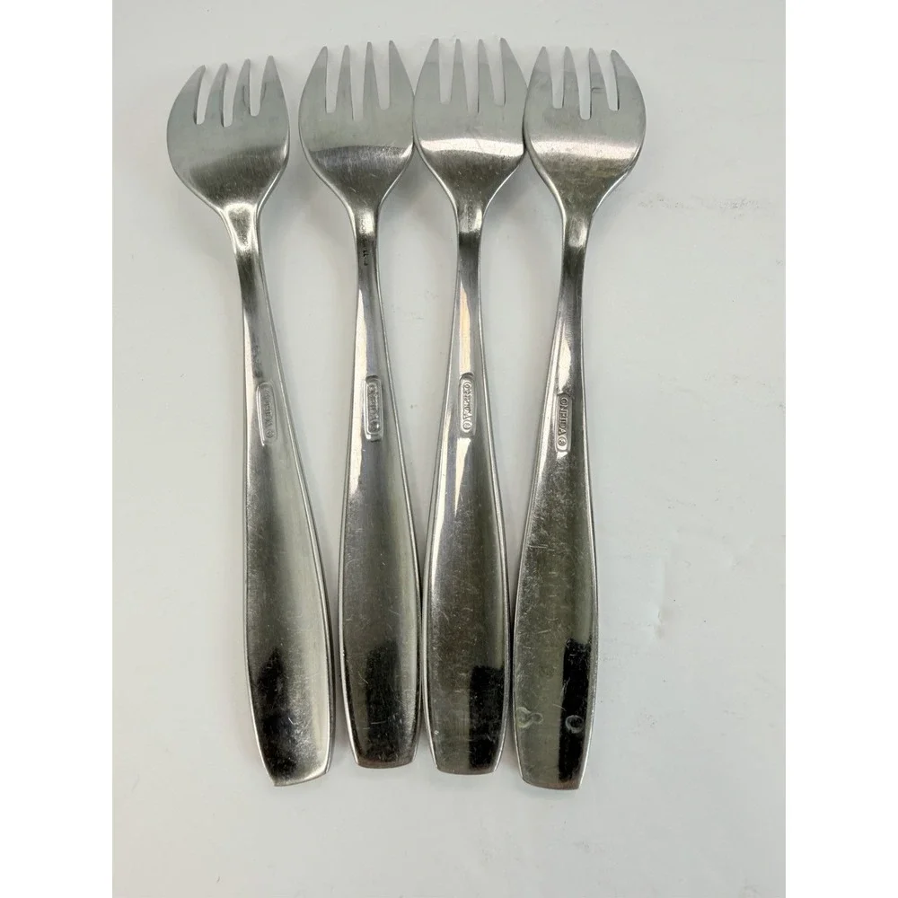Oneida Satin Bristol Everdale Stainless Salad Forks Lot Of 4